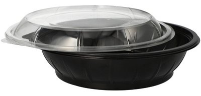 STARPAK Salatschüssel mit Deckel, Kunststoff, schwarz,