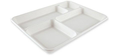 Plateau repas en canne à sucre, 4 compartiments