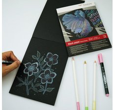 Bloc à dessin 'Black Paper', A5, uni, 250 g/m2, noir