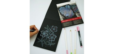 Bloc à dessin 'Black Paper', A5, uni, 250 g/m2, noir