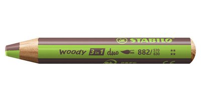 Crayon multi-talents woody 3en1 duo, jaune/bleu cyan