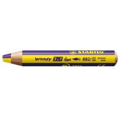 Multi-talent crayon woody 3in1 duo, yellow/cyan blue