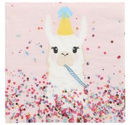 Serviette à motif 'Lama Party', 330 x 330 mm