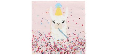 Serviette à motif 'Lama Party', 330 x 330 mm