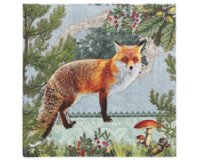 Serviette à motif 'Fox Portrait', 330 x 330 mm