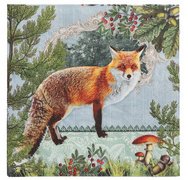 Serviette à motif 'Fox Portrait', 330 x 330 mm