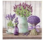 Serviette à motif 'Lavande', 330 x 330 mm