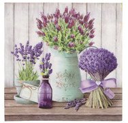 Serviette à motif 'Lavande', 330 x 330 mm