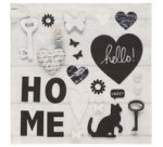 Serviette à motif 'Home', 330 x 330 mm