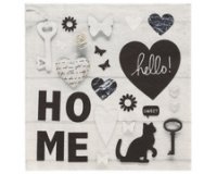 Serviette à motif 'Home', 330 x 330 mm