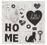 Servet met motief 'Home', 330 x 330 mm