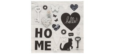 Serviette à motif 'Home', 330 x 330 mm