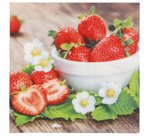 Serviette à motif 'Strawberry Taste', 330 x 330 mm