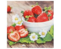 Serviette à motif 'Strawberry Taste', 330 x 330 mm