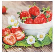Serviette à motif 'Strawberry Taste', 330 x 330 mm