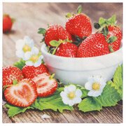 Serviette à motif 'Strawberry Taste', 330 x 330 mm