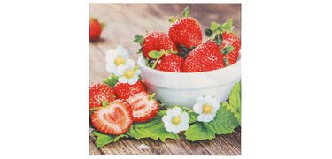 Serviette à motif 'Strawberry Taste', 330 x 330 mm