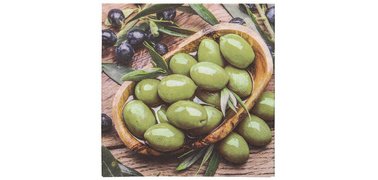 Serviette à motif 'Olive Flavour', 330 x 330 mm