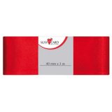 Ruban cadeau 'Doppelsatin', 40 mm x 3 m, rouge