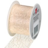 Ruban cadeau, sur bobine 'Lace ', crème