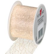 Ruban cadeau, sur bobine 'Lace ', crème