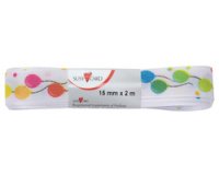 Ruban cadeau 'Ballons', 15 mm x 2 m