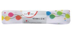 Ruban cadeau 'Ballons', 15 mm x 2 m