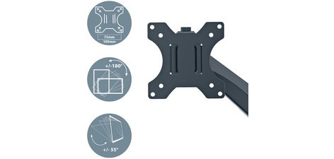 Bras double Ergo Dual, longueur: 453 mm