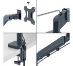 Bras pour écran Ergo avec support laptop, gris clair