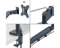 Bras pour écran Ergo avec support laptop, gris clair