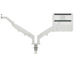 Bras pour écran Ergo avec support laptop, gris clair