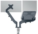 Bras pour écran Ergo avec support laptop, gris clair