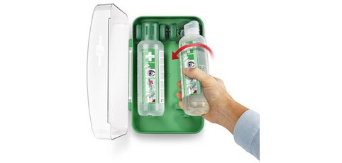 Station de rinçage oculaire, équipé, 2 x 500 ml