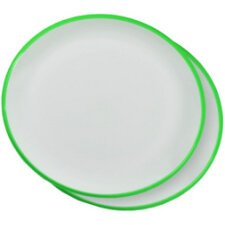 Set d'assiettes de table, ovale, set de 2, vert