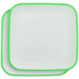 Set d'assiettes de table, carré, set de 2, vert