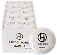 Mini-savon pour les mains, diamètre: 40 mm, blanc