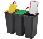 CEP Poubelle de tri sélectif Touch & Lift, 45 litres, jaune