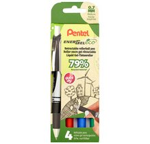 Stylo roller à encre gel EnerGel BL77 Eco, étui de 4