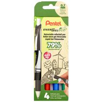 Stylo roller à encre gel EnerGel BL77 Eco, étui de 4
