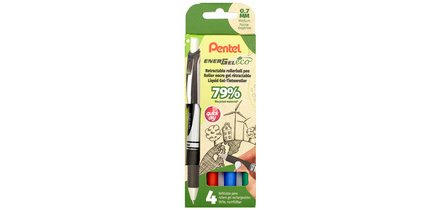 Stylo roller à encre gel EnerGel BL77 Eco, étui de 4