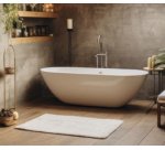 Tapis de bain, 500 x 700 mm, en coton, blanc