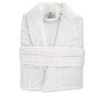 Peignoir de bain avec col châle, en coton, blanc