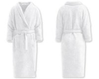 Peignoir de bain avec col châle, en coton, blanc