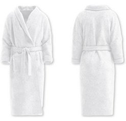 Peignoir de bain avec col châle, en coton, blanc