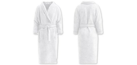 Peignoir de bain avec col châle, en coton, blanc