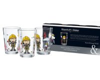 Verre BERNIE LE POMPIER, set de 3