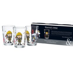 Verre BERNIE LE POMPIER, set de 3