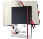 Carnet de notes Conceptum, A4, ligné, noir/rouge
