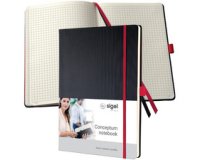 Carnet de notes Conceptum, A4, quadrillé, noir/rouge