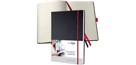 Carnet de notes Conceptum, A4, ligné, noir/rouge